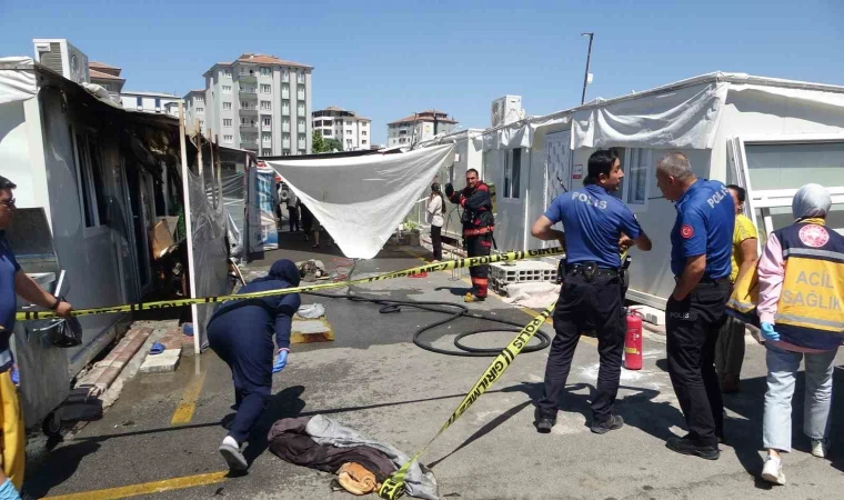 Malatya’da Konteynır Kent’te Panik Yaratan Yangın
