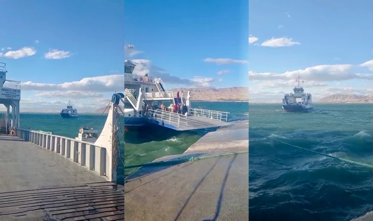 Malatya’da Fırtana Feribotu İskeleye Yanaştırmadı