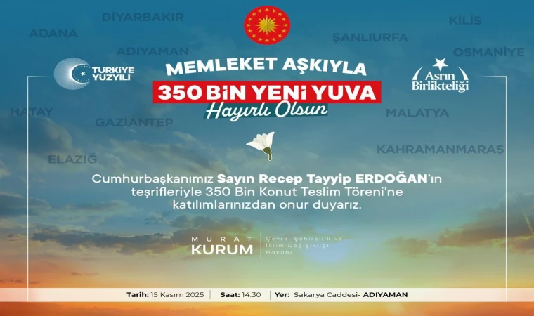 Malatya’da 350 Bininci Konut 15 Kasım’da Teslim Edilecek