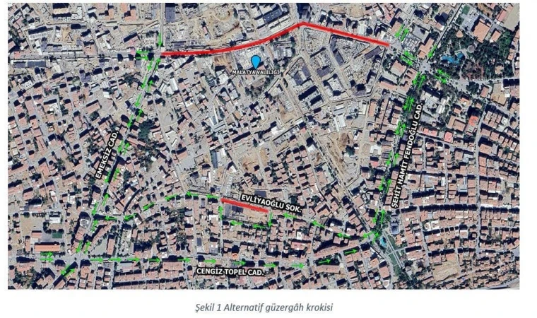 Malatya’da Kışla Caddesi Trafiğe Kapatıldı