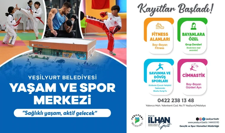 Yeşilyurt’ta Yaşam ve Spor Merkezinde Kayıtlar Başladı