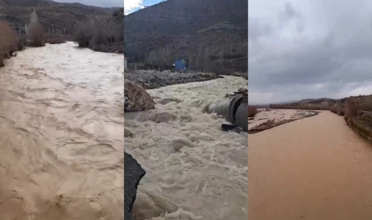 Malatya’da Yağışlar Sonrası Dereler Coştu