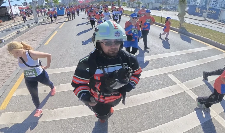Malatya’da Maratonda İtfaiyeciden Anlamlı Farkındalık Koşusu