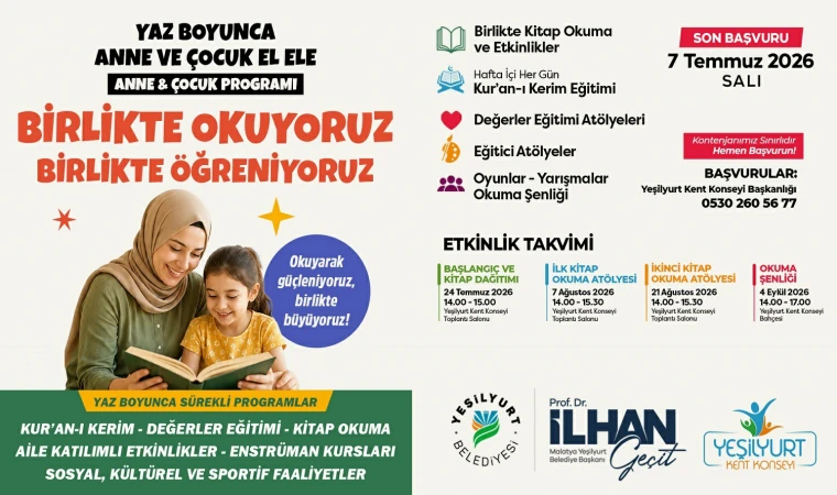Yeşilyurt’ta Çocuklar İçin Yaz Etkinlikleri Başlıyor