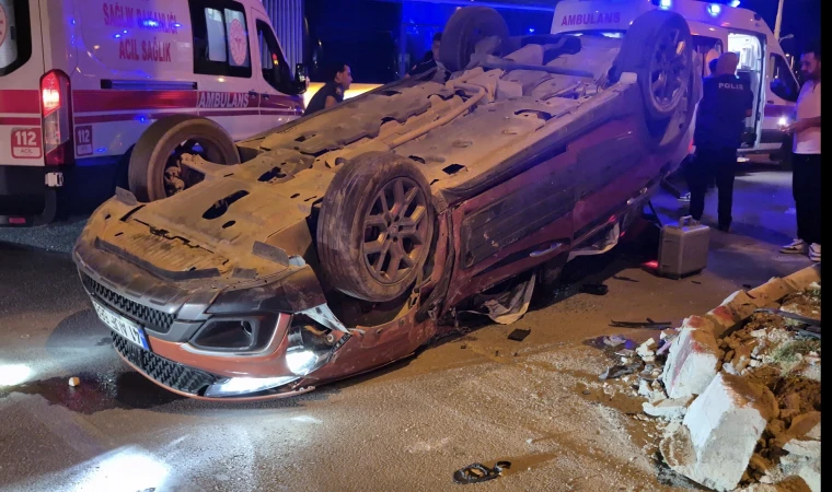 Malatya’da Otomobil Ters Döndü; 2 Yaralı