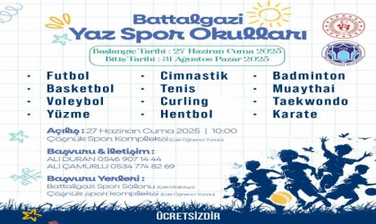 Battalgazi’de Yaz Spor Okulları Start Alıyor