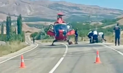 Kuluncak’ta Helikopter Ambulans Karayoluna indi