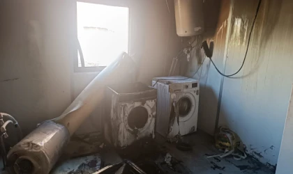 Malatya’da İşçi Konteynerinde Çamaşır Makinesi Yangını