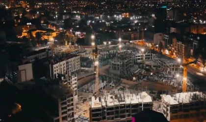 Malatya’da Şantiyeler Gece Gündüz Çalışıyor