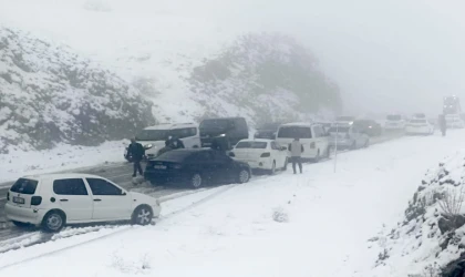 Malatya - Çelikhan Yolunda Yoğun Kar Yağışı