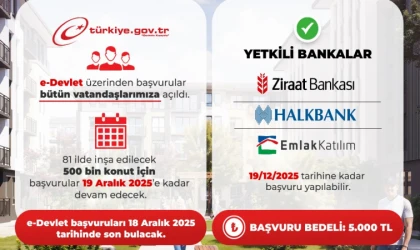 Yüzyılın Konut Projesinde E-Devlet Başvuruları sürüyor