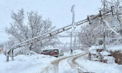 Malatya’da Kar ve Tipi Elektrik Direğini Devirdi