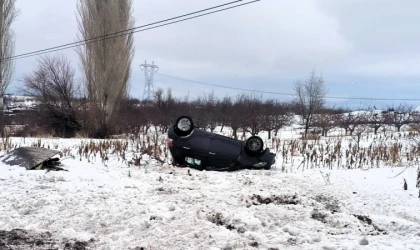 Malatya’da Otomobil Takla Attı 1 Yaralı