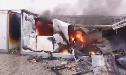 Malatya’da Konteyner Kentte Yangın Paniği