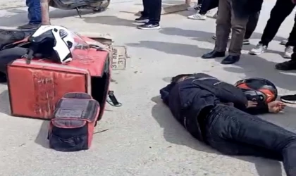 Malatya’da Trafik Kazası, Motokurye Yaralandı